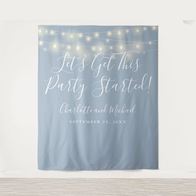 Tenture Fond de décor pour photos Dusty Blue pour une fête (Devant)