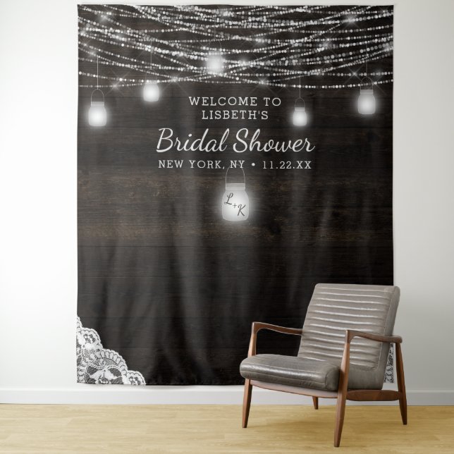 Tenture Fond de décor pour séance photo de mariage rustiqu (En situation)