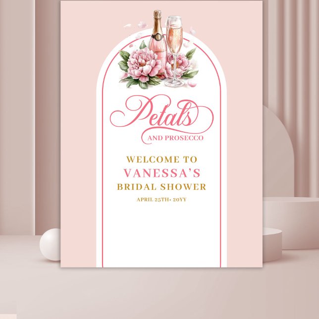 Tenture Fond de décor pour une baby shower de mariage avec (Trendy petals and prosecco bridal shower backdrop)