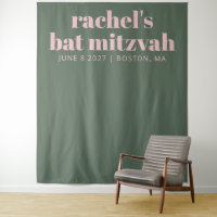 Fond de décoration de Bat Mitzvah rose vert modern