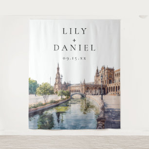 Tenture Fond de décoration de mariage à Séville Espagne