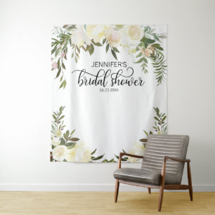 Tenture Fond de décoration de mariage rose floral en ivoir