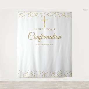Tenture Fond de décoration de photo de confirmation en or 