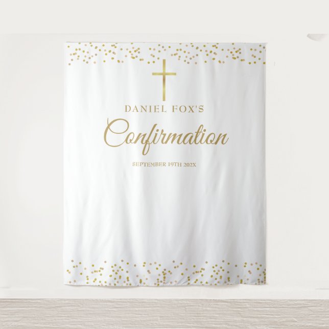 Tenture Fond de décoration de photo de confirmation en or  (Devant)