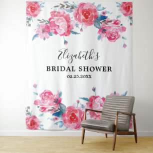 Tenture Fond de décoration de photo de douche de mariée fl
