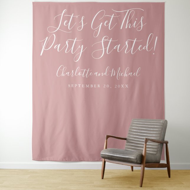 Tenture Fond de décoration de photo Dusty Rose pour le déb (En situation)