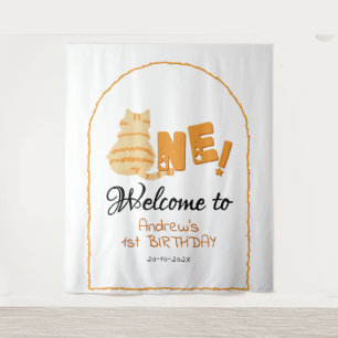 Tenture Fond de décoration pour 1er anniversaire de chat o
