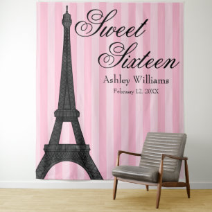 Tenture Fond de décoration pour Sweet 16 sur le thème de P