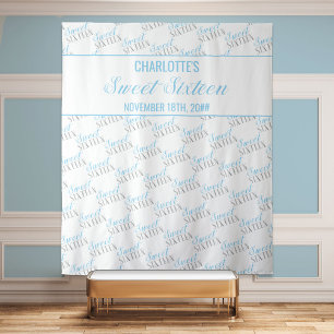 Tenture Fond de fête d'anniversaire Bleu Bébé Argent pour