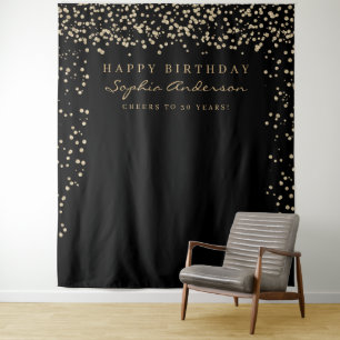 Tenture Fond de fête d'anniversaire Confetti Glam Gold Tou