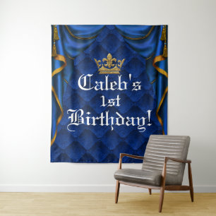 Tenture Fond de fête d'anniversaire élégant royal bleu et 
