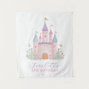 Tenture Fond de fête d'anniversaire pour filles Château de