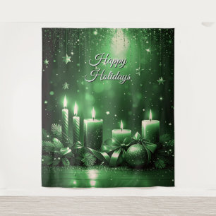 Tenture Fond de fête de bougies vertes