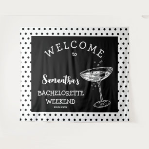 Tenture Fond de fête de fiançailles rétro Polka Cocktail