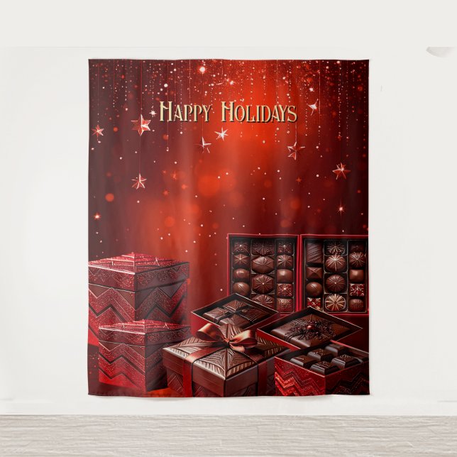 Tenture Fond de fête de fin d'année avec bonbons au chocol (Devant)