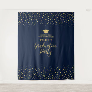 Tenture Fond de fête de fin d'études en confettis or et ma