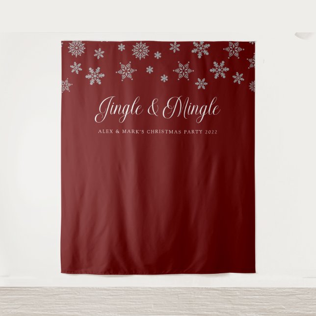 Tenture Fond de fête de Noël Jingle et Mingle (Devant)