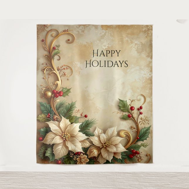 Tenture Fond de fête florale de Noël (Devant)