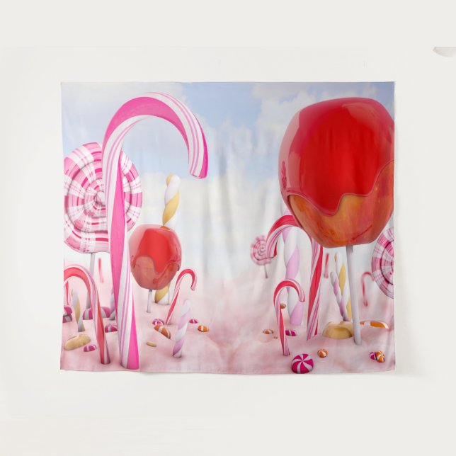 Tenture Fond de fête pour fille Candy Land (Devant (Horizontal))