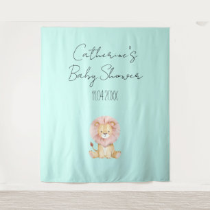 Tenture Fond de fête pour thème de Baby Shower Sweet Lion