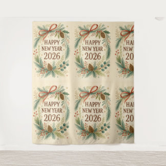 Tenture fond de fête rustique bonne année 2026