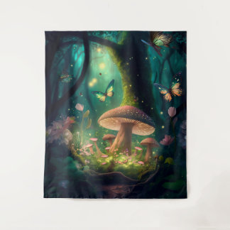 Tenture Fond de forêt enchantée