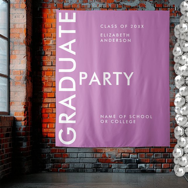 Tenture Fond de graduation personnalisé violet moderne et  (Créateur téléchargé)