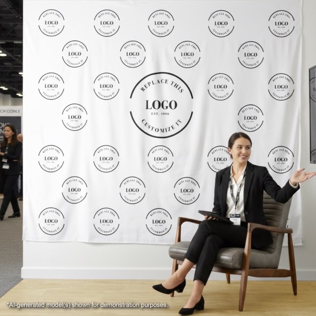 Tenture Fond de logo d'entreprise étape et répétition inst (Step and repeat logo backdrop with custom branding.)