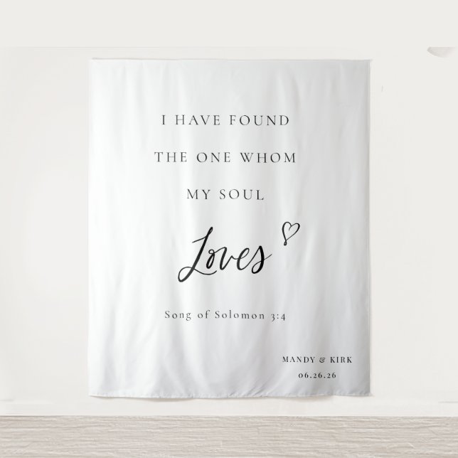 Tenture Fond de mariage à calligraphie élégante avec verse (Devant)