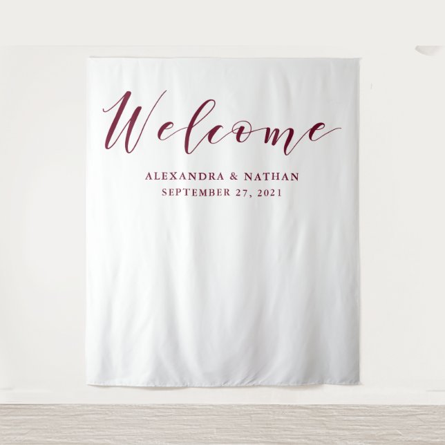 Tenture Fond de mariage à l'écriture Marsala | Accessoire  (Devant)