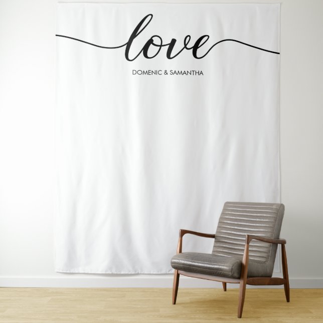 Tenture Fond de mariage à scénario d'amour élégant simple (En situation)