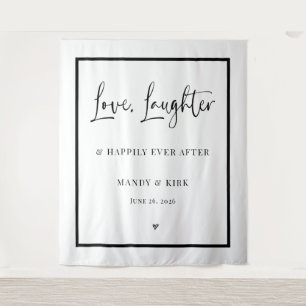 Tenture Fond de mariage amour rire heureux pour toujours 