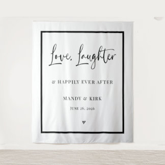 Tenture Fond de mariage amour rire heureux pour toujours
