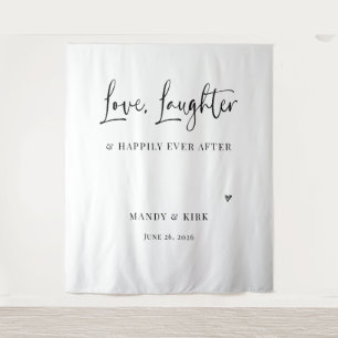Tenture Fond de mariage amour rire heureux pour toujours 