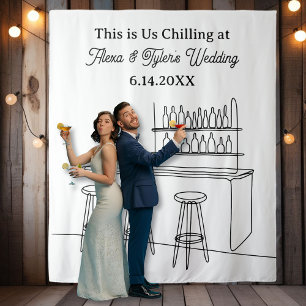 Tenture Fond de mariage amusant pour accessoire de photo