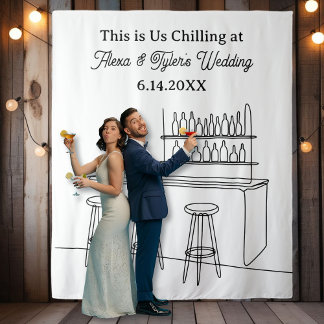 Tenture Fond de mariage amusant pour accessoire de photo