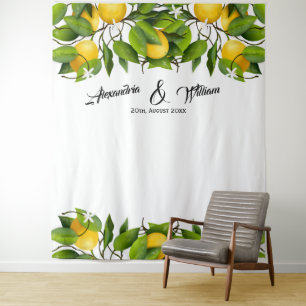 Tenture Fond de mariage au citron