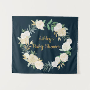 Tenture Fond de mariage automnal boho or blanc Baby Shower