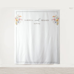 Tenture Fond de mariage aux fleurs sauvages de prairie à l