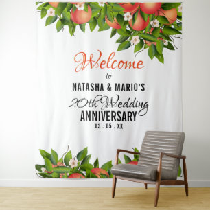 Tenture Fond de mariage avec des fruits de pêche