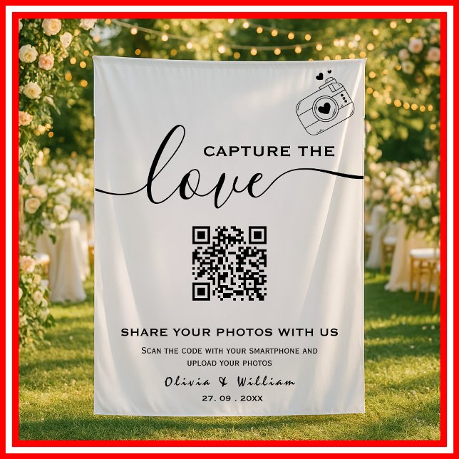 Tenture Fond de mariage avec QR Code pour photo Capture de (Créateur téléchargé)