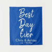 Fond de mariage bleu cobalt personnalisé Meilleur 