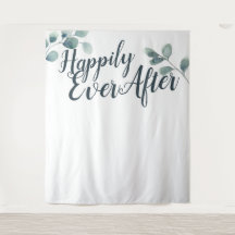 Fond de mariage Blue Eucalyptus Happily Ever