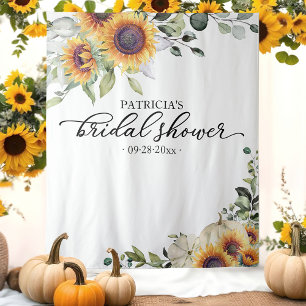 Tenture Fond de mariage champêtre automnal avec tournesols