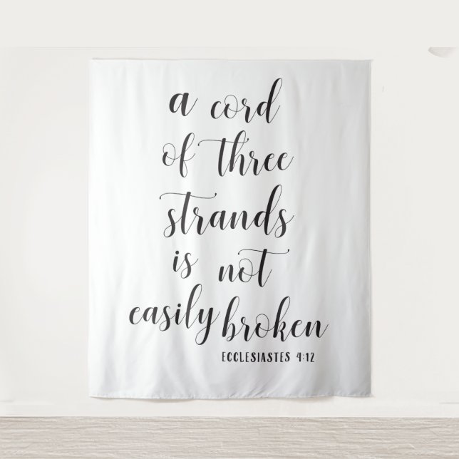 Tenture Fond de mariage chrétien | Cordon à trois brins (Devant)