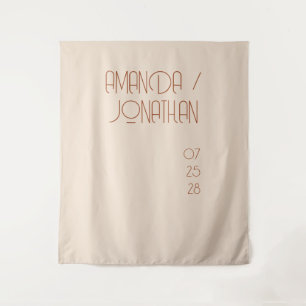 Tenture Fond de mariage couleur amande minimaliste élégant