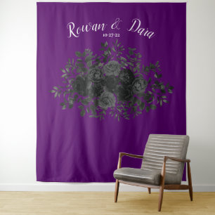 Tenture Fond de mariage de rose noire violette gothique po