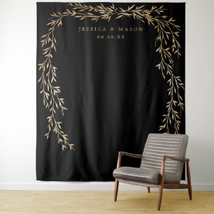 Tenture Fond de mariage doré glamour