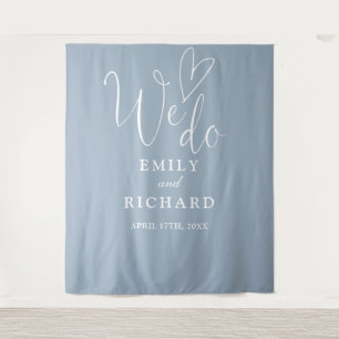 Tenture Fond de mariage dusty blue pour photo de mariage