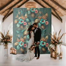 Fond de mariage Élégance Tropicale